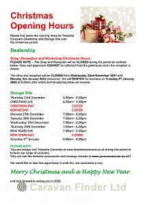 CHRISTMAS OPENING HOURS 